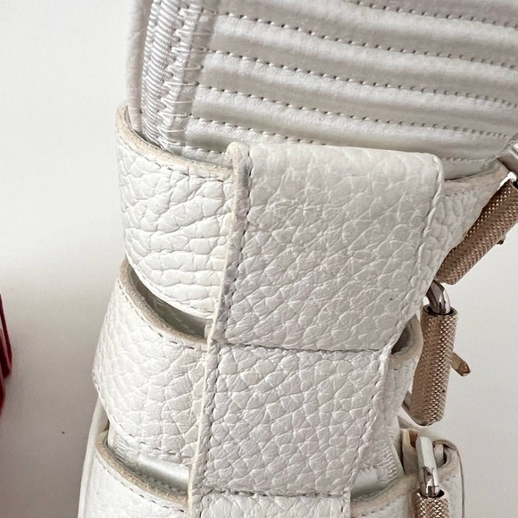 CHRISTIAN LOUBOUTIN | Dune Buckle Red Sole Ankle Platform Booties White Leather - Picture 6 of 16